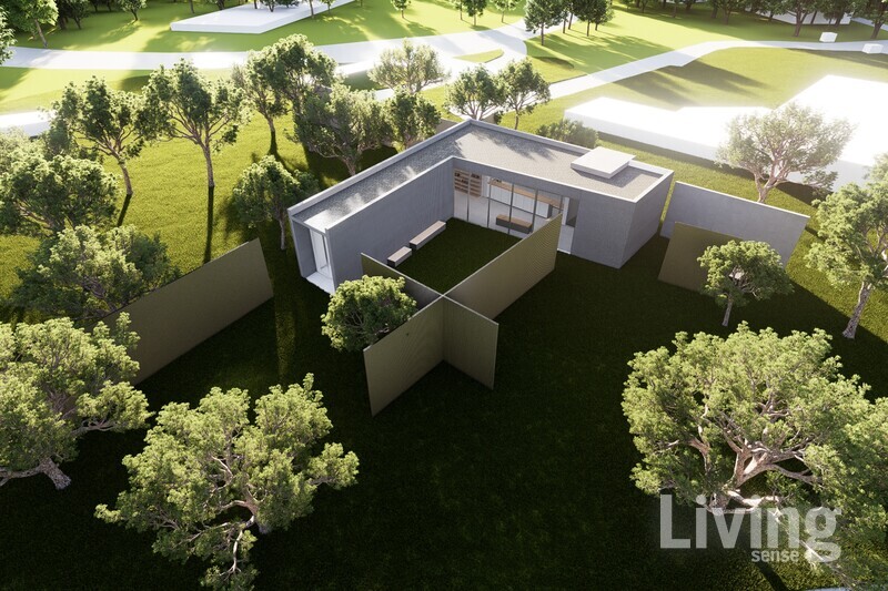 할아버지와 아버지께서 가꿔온 소나무 숲, 그리고 건설용 철제 파이프. 이 2가지 기억에서 출발한 ‘송덕원’.