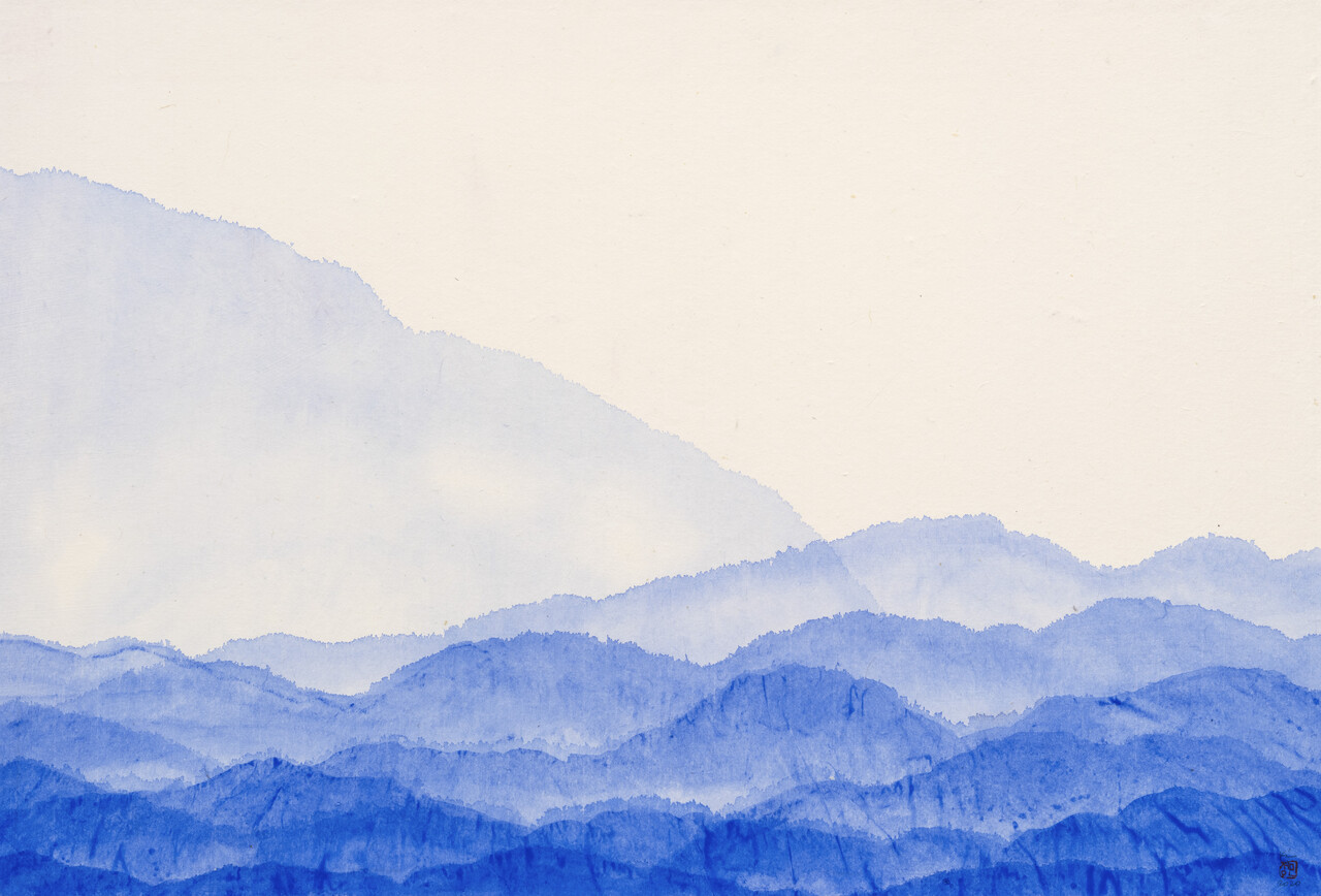 김민정, ‘Blue Mountain’, 2020, 한지에 수채, 75×110cm, Courtesy of the artist & Gallery Hyundai.