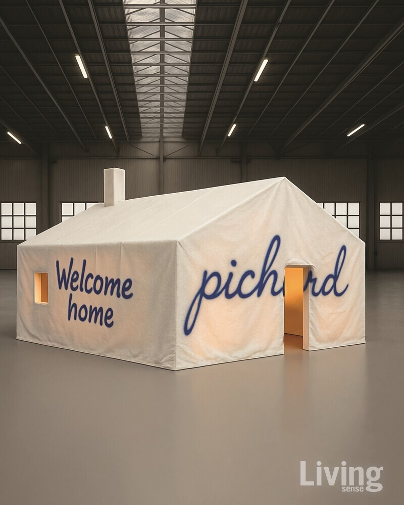 전시장 중심부에 150 m² 규모로 지어진 웰컴 홈.