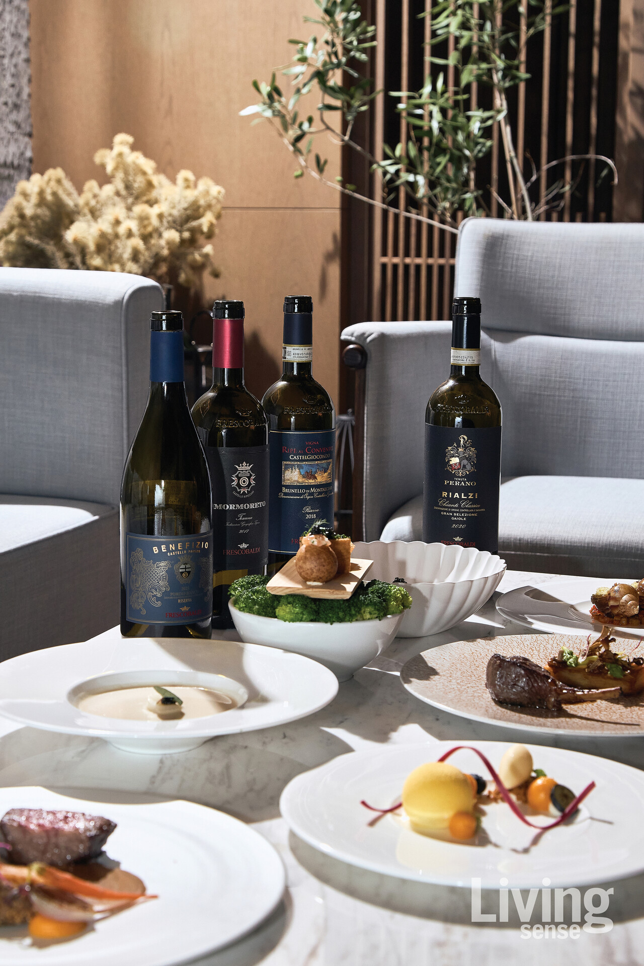 유서 깊은 와인 브랜드 프레스코발디의 다양한 와인들.